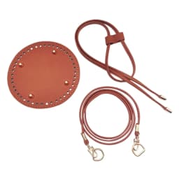 3Pcs/set DIY Round PU Leather Crochet Bag Handmade Drawstring Accessories Woven Bag Set Durable Solid Color Bag Bottom Base