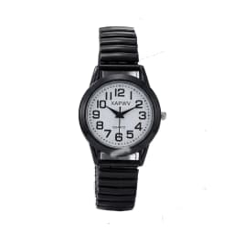 Simple Business Casual Couple's Watch with Elastic Strap and Arabic Numeral Dial, Quartz Watch for Men and Women