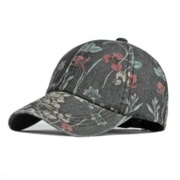 LDSLYJR Spring Denim Flower Print Casquette Baseball Cap Adjustable Outdoor Snapback Hats for Men and Women 170