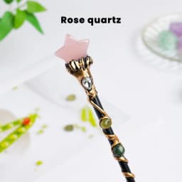 1PC Amethyst Rolling Stone Magic Scepter Natural Stones Fairy Lucky Tumble Stone Gem Scepter Decorative Fairy Magic Stick