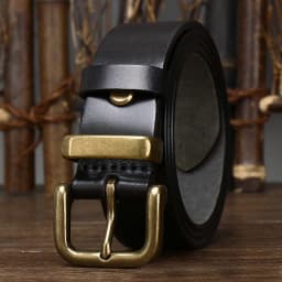 3.8CM Male Belt Cowskin Genuine Leather Strap Pure First Layer Cowhide Retro Pin Copper Buckle Jeans Men Belt For Jeans