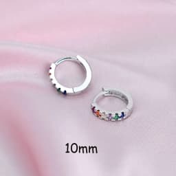 Rainbow CZ Huggies Hoop Earrings Girl Tiny Rings Cartilage Small Helix Piercing Tragus Conch Earlobe Circle Men Hoops Arete