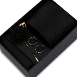Top Quality Solid Color Ties Hanky Cufflinks Brooch Set Elegant Jacquard Necktie For Men Business Wedding In Gift Box Gravatas