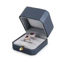 Oirlv Luxurious Velvet Ring Box Set-Elegant Single & Double Ring Holder for Wedding Anniversary Gifts Jewelry Storage Organizer