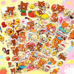 Cute High-Aesthetic Rilakkuma 3D Bubble Stickers - Waterproof Cartoon Decor for Polaroid & Hand Account DIY