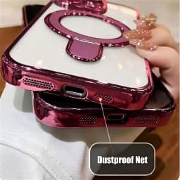 Luxury For Magsafe Bracket Case For iPhone 16 17 18 15 14 13 12 Pro Max 16 Plus Magnetic Ring Stand Holder Clear Acrylic Cover