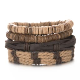 4Pcs/Set Braided Wrap Leather Bracelet for Men Women Vintage Yin Yang Infinity Wood Beads Charm Bracelets Male Wristband Jewelry