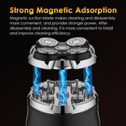 Magnetic Adsorption Electric Shaver With Travel Lock 2 Speeds 5D Floating Blade Bald Head Hair Clipper Rechargeable Beard Razor