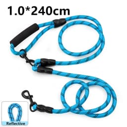 Dog Leash Hands Free Dogs Leash Reflective Leashes for Dog Walking Running Rope 2.4M Long Adjustable Double Leashes Dogs Ropes
