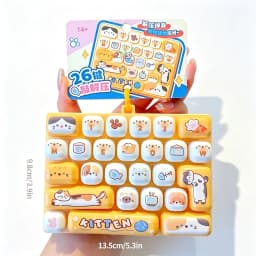 *Candy Color Keycap Keychain Cute Cartoon 26-key Aecompression Keyboard Toy Keyrings Fidgets Keycap Clicker Bag Pendant 키캡