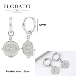 925 Sterling Silver ear needles Animal Butterfly/Elephant/Shell Pendant Hoop Earrings For Women Fashion Jewelry Accessories