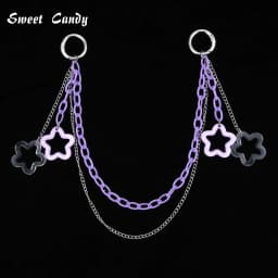 ITA Bag Decoration – Adjustable Chunky Chain Strap with Shiny Colorful Pendant, DIY Handmade Belt-Style Accessory for Bags