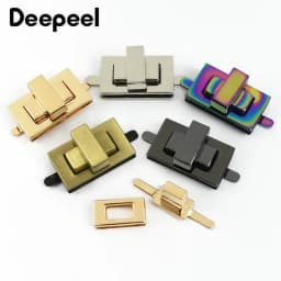 2Pcs Deepeel Metal Lock Buckle Bag Turn Twist Locks Clasp Handbag Purse Decoration Closure Buckles Bags Latch DIY Accessories
