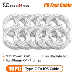 66W Type C PD 30W USB Cable For Apple iPhone 16 15 14 13 11 Pro Max 12 Mini 7 8 Plus XS R Fast Charging USB C Cable Charge Wire
