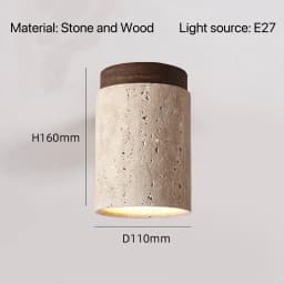Japanese Wabi Sabi Style Yellow Cave Stone Ceiling Light Designer Retro Creative Entrance Hallway Foyer Balcony LED
