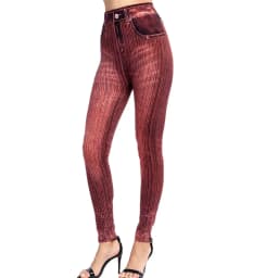 Women Striped Print False Jeans High Elastic Slim Leggings Outdoor Wearing Running High Waist Sexy Hip Lift Fashion Yoga Tights