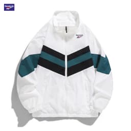 Reebok Men's Spring/Autumn Casual Jacket Windproof Two-Piece Set, Retro Street Style Color-Contrast Design, Overseas Street Tren