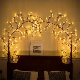 72/96/144LEDS USB Willow Vine Branch Lights 8 Modes Warm White Light for Wall Room Kitchen Coffee Shop Christmas Halloween Decor