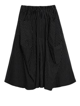 [EAM] High Elastic Waist Black Striped Long Wide Leg Casual Pants New Trousers Women Fashion Tide Spring Autumn 2026 1DH8290