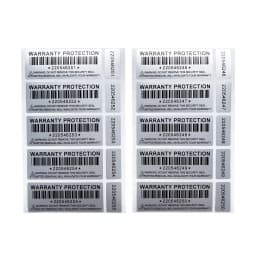 100% silver full transfer tamper obvious label security warranty invalid sticker Major minor double serial number label