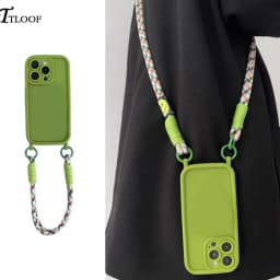 Crossbody Lanyard Silicone Phone Case For iphone 17 Air 16E 16 15 14 13 12 11 Pro Max Plus Soft Back Cover