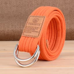 New Unisex Canvas Belt Double Ring Buckle Belts Men Women's Casual Business Cowboy Pants Belt