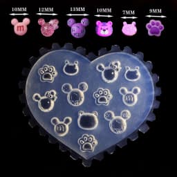 SNASAN Tiny Flower Heart Dolphin Gemstone Beauty Nail Art Resin Silicone Mould DIY Handmade Tool Small Beads Resin Silicone Mold