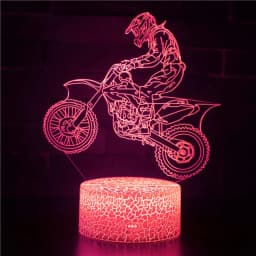 Nighdn Acrylic LED 3D Illusion Lamp Motorcycle Rider Night Light for Kids Bedroom Decoration Birthday Christmas Gift for Boys