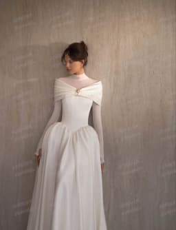 Simple Formal High Neck Wedding Dresses Woman's A Line Bride Gowns Elegant Long Sleeve Satin Party Customized Vestidos De Novia