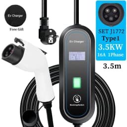 Teschev Portable EV Charger Type2 IEC 62196 Electric Car Charger 3.5KW 16A 1Phase EVSE Fast Charging Wallbox EV Charging Station