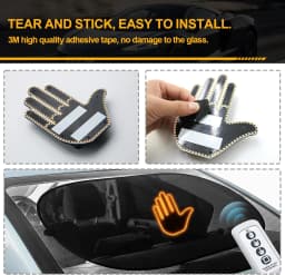 Car Finger Light with Remote Control Three Models Cool Funny Car Interior Light Road Rage Signs Middle Finger Gesture Light