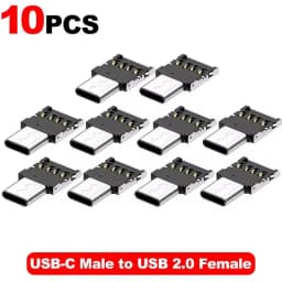 1-20Pcs USB-C Male to USB 2.0 Female Data Connector Mini USB C OTG Connector Adapter Type C To USB Adapte for Macbook Samsung