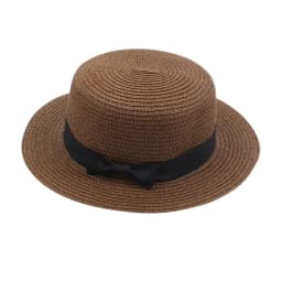 Women's British-Style Summer Hat Simple Small-Brimmed Straw Hat Korean-Style Bow-Knot Flat-Top Sun Hat Popular Women's Straw Hat
