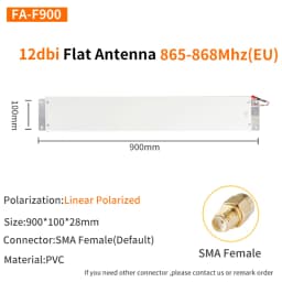UHF RFID Antenna 900*100*20mm 12dBi PVC Linear Polarization Flat UHF RFID Antenna for Access Control System