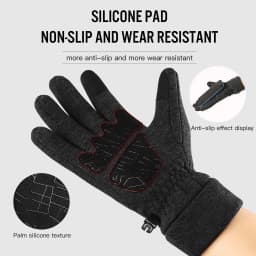 Unisex Warm Fleece Cycling Gloves Touchscreen Compatible Anti-Slip Bicycle Riding Mitts for Men And Women Mountain Hiking