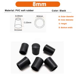 2.5/3/3.5/4/5/6/7/8/10mm PVC Round End Cap Cover Screw Thread Hook Cover Soft Plastic Caps Coat Hanger Anti Protective Sleeve
