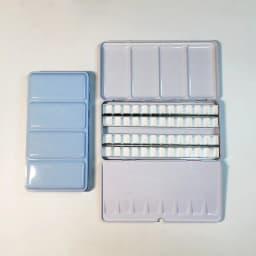 Empty Watercolor Palette Tin Color Mixing Palette Paint Storage Box Iron Paint Tray with Half/Full Pans For Painting