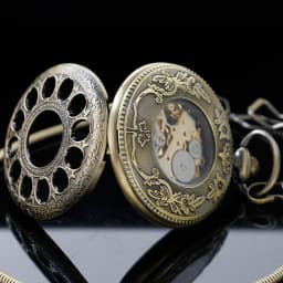 PJX1581 Hollow Automatic Mechanical Pocket Watch Chain Beautiful Fob Watches Men Women Hand-wind Pocket Clock Birthday Gifts