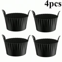 1/4PCS Reusable Silicone Air Fryer Liners and Baking Cups Accessories for Eggs Cakes Meatballs Non-Stick Kitchen Baking Tools
