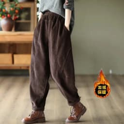 Chenille Velvet Thickened Versatile Casual Pants for Women Autumn Winter New Loose Spliced Harem Pants Female Solid Warm Trouser