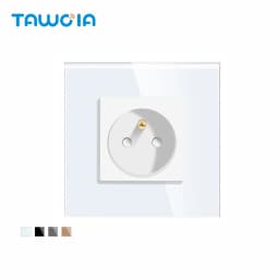 TAWOIA French Polish Power Socket Touch Switch Glass Panel USB Double Outlet Triple Wall Sockets Button Switch Fits E-type Plugs