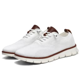 Men's Breathable Knit Casual Sneakers - Lightweight Slip-On Walking Shoes, Elastic No-Tie Laces, Comfortable Work & Daily Footwe