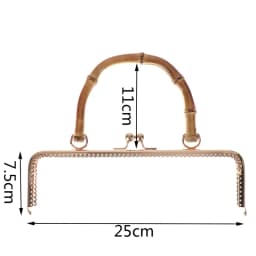 1PCS Square Round Wood Metal Purse Frame Handle Clutch Bag DIY Kiss Clasp Lock Embossing Square HandBag Hardware