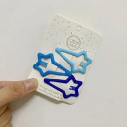 Blue Series Hair Clip Gradient Color Bangs Side Clips Metal Snap Hairpin Heart Star Headwear Sweet Hair Accessories