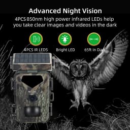 Suntekcam Mini Solar Trail Camera, 20MP 1080P Night Vision IP65 Waterproof, 0.5s Trigger Deer Scouting Wildlife Monitoring
