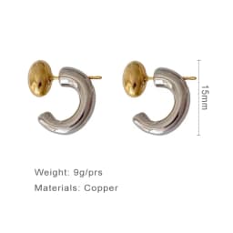 Two-tone Earrings For Women C Irregular Fancy New Styles Cute Trendy Studs Designer Fashion Jewelry Girls's Gifts Party C1288