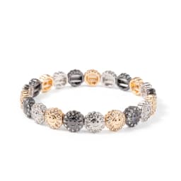 2024 New Gold Color Bangle Happy Elastic Bracelets For Women Beaded Accessory