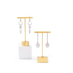 Modern Jewelry Earrings Display Stand Holder T Bar Rack Tower Metal Earring Bracket Organizer Ear Studs Hanging Storage Shelf