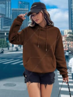 Women Hoodies Basic Essential Blank Solid Color Pullovers Female Tops High quality All-Match Street Clothes Womens Sweatshirts