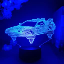 Back to the Future DeLorean 3D Illusion Lamp Classical Sci-Fi Car Model Nightlight for Fans Xmas Gift Cool stuff to Room Decor